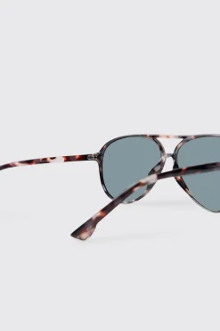 boohooMAN Lunettes De Soleil Aviateur En Plastique<Homme Lunettes De Soleil