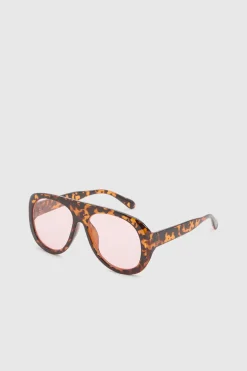 Lunettes De Soleil Aviateur Massives À Verres Roses