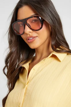 Lunettes De Soleil Aviateur Massives À Verres Roses