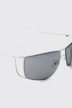 boohooMAN Lunettes De Soleil Aviateur À Monture Métallique<Homme Lunettes De Soleil