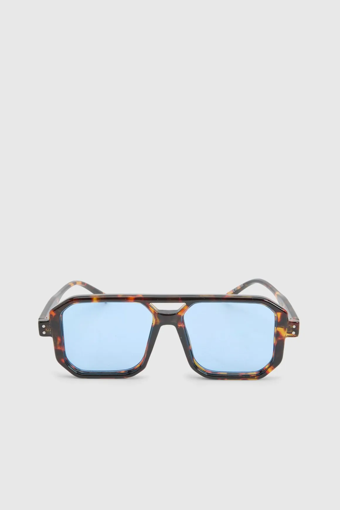 Lunettes De Soleil Aviateur Oversize Carrées À Verres Bleus
