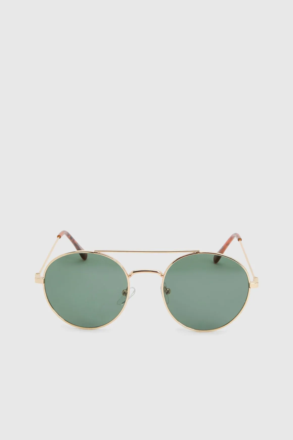 Lunettes De Soleil Aviateur Rondes À Monture Dorée En Métal