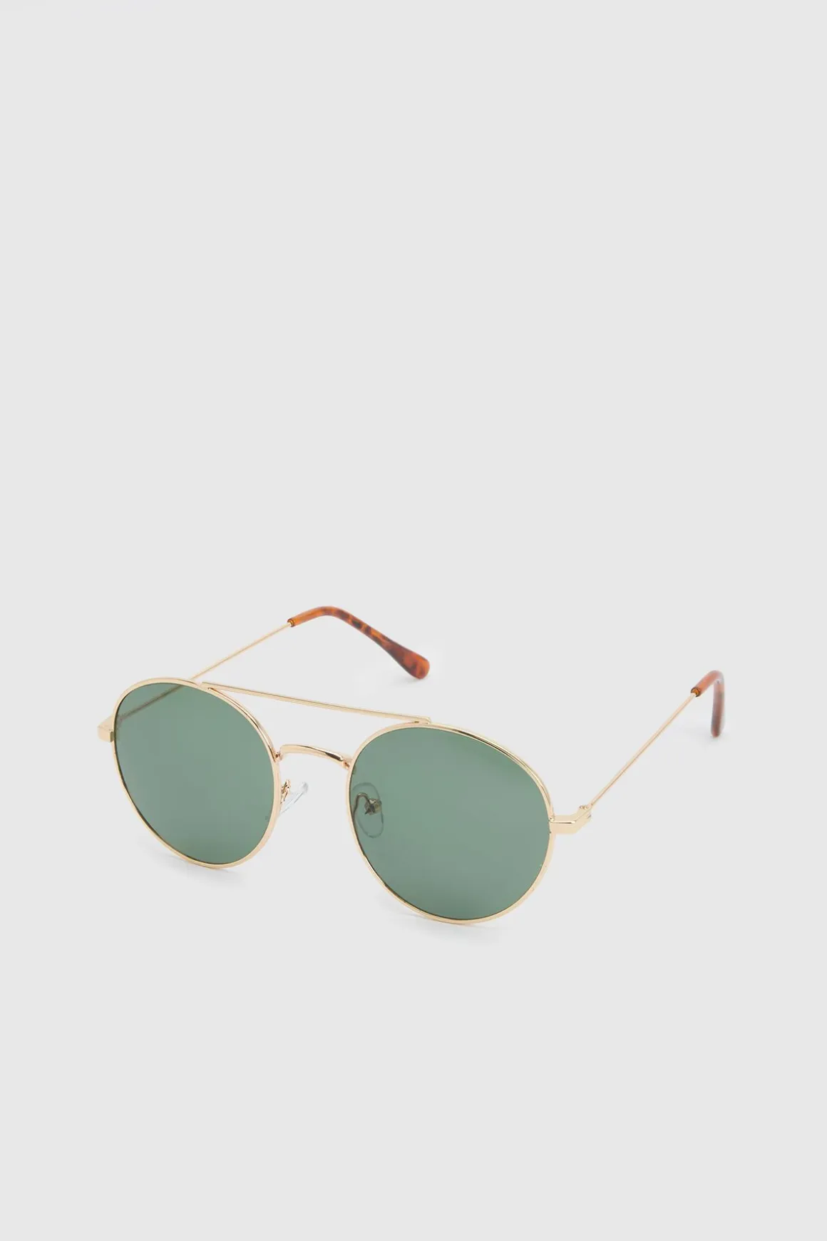 Lunettes De Soleil Aviateur Rondes À Monture Dorée En Métal