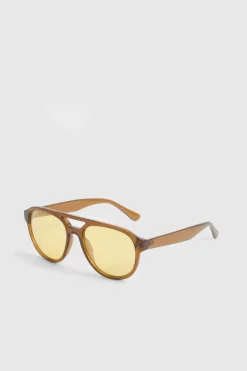 Lunettes de soleil aviateur rétro à verres orange