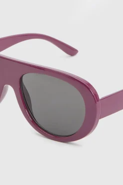 Lunettes De Soleil Aviateur Surdimensionnées Prune