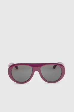 Lunettes De Soleil Aviateur Surdimensionnées Prune