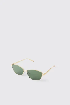 Lunettes De Soleil Carrées À Bordure Métallique