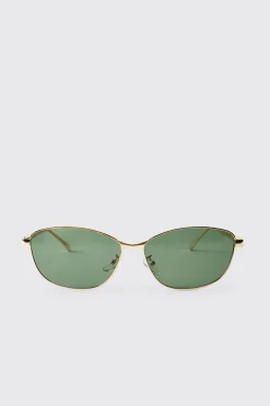 Lunettes De Soleil Carrées À Bordure Métallique