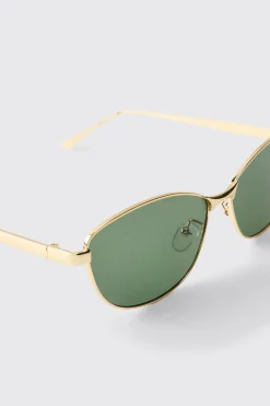 Lunettes De Soleil Carrées À Bordure Métallique