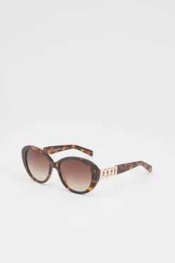 KarenMillen Lunettes De Soleil Carrées À Détails Dorés< Lunettes De Soleil