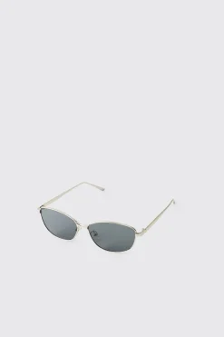 Lunettes De Soleil Carrées À Finitions Métalliques