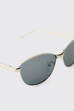 Lunettes De Soleil Carrées À Finitions Métalliques