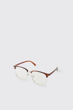 boohooMAN Lunettes De Soleil Clubmaster À Monture Transparente<Homme Lunettes De Soleil