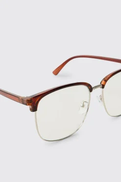 boohooMAN Lunettes De Soleil Clubmaster À Monture Transparente<Homme Lunettes De Soleil