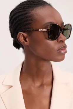 Lunettes De Soleil À Détails Dorés Arrondis