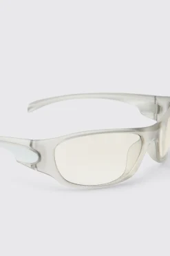 Lunettes De Soleil En Plastique Transparent Teintées