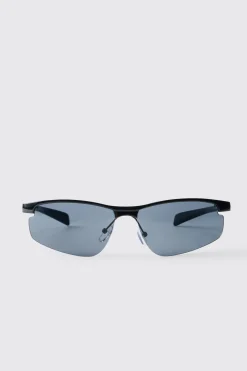 Lunettes De Soleil Enveloppantes À Monture Métallique