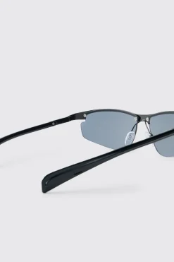 Lunettes De Soleil Enveloppantes À Monture Métallique