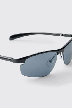 Lunettes De Soleil Enveloppantes À Monture Métallique