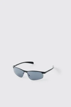 Lunettes De Soleil Enveloppantes À Monture Métallique