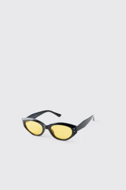 boohooMAN Lunettes De Soleil Ovales Teintées À Monture Épaisse<Homme Lunettes De Soleil