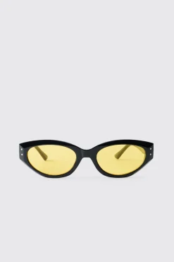 boohooMAN Lunettes De Soleil Ovales Teintées À Monture Épaisse<Homme Lunettes De Soleil