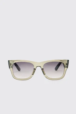 Lunettes De Soleil Rectangulaires À Verres Bleus