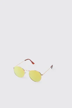 Lunettes De Soleil Rondes En Métal Avec Verres Teintés