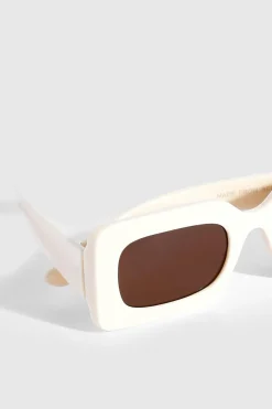 Lunettes de Soleil Rétro Crème
