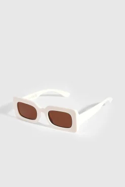 Lunettes de Soleil Rétro Crème