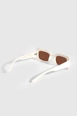 Lunettes de Soleil Rétro Crème