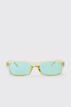 Lunettes De Soleil Rétro En Plastique Teinté Vert
