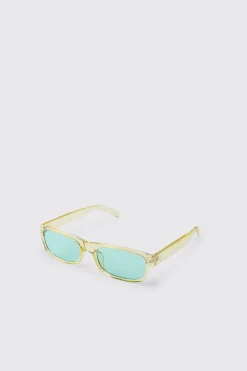 Lunettes De Soleil Rétro En Plastique Teinté Vert