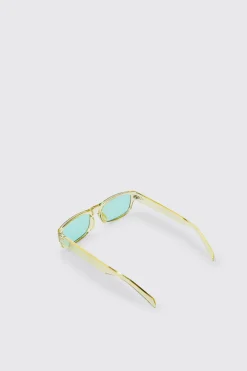 Lunettes De Soleil Rétro En Plastique Teinté Vert
