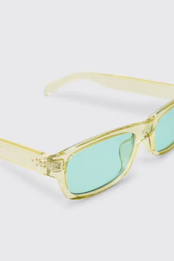 Lunettes De Soleil Rétro En Plastique Teinté Vert