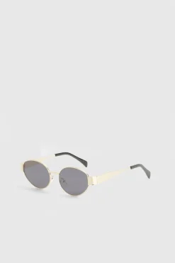 boohoo Lunettes de soleil rétro ovales en or< Lunettes De Soleil