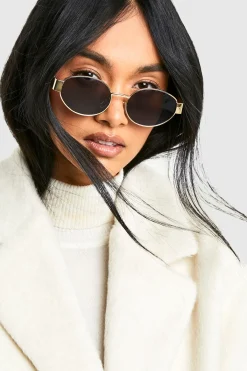 boohoo Lunettes de soleil rétro ovales en or< Lunettes De Soleil