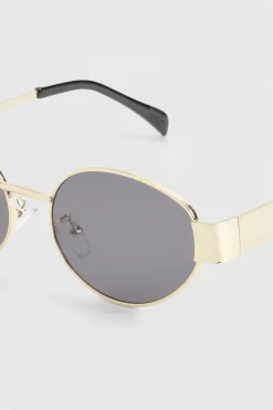 boohoo Lunettes de soleil rétro ovales en or< Lunettes De Soleil