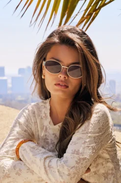 boohoo Lunettes de soleil rétro ovales en or< Lunettes De Soleil