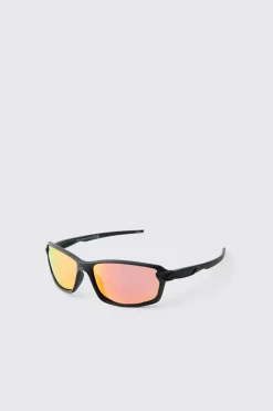 Lunettes De Soleil Sport Teintées En Plastique