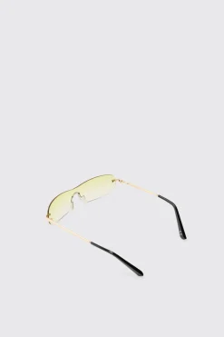 boohooMAN Lunettes De Soleil Teintées À Monture Métallique Sans Monture<Homme Lunettes De Soleil