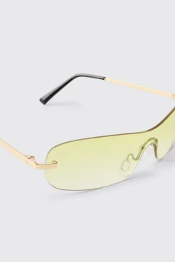 boohooMAN Lunettes De Soleil Teintées À Monture Métallique Sans Monture<Homme Lunettes De Soleil