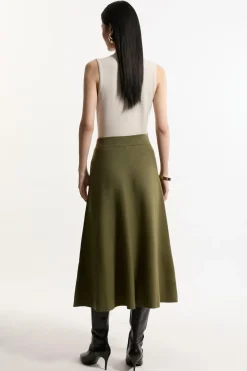 Lydia Millen – Jupe Midi Complète en Mélange de Viscose et Tricot Milano