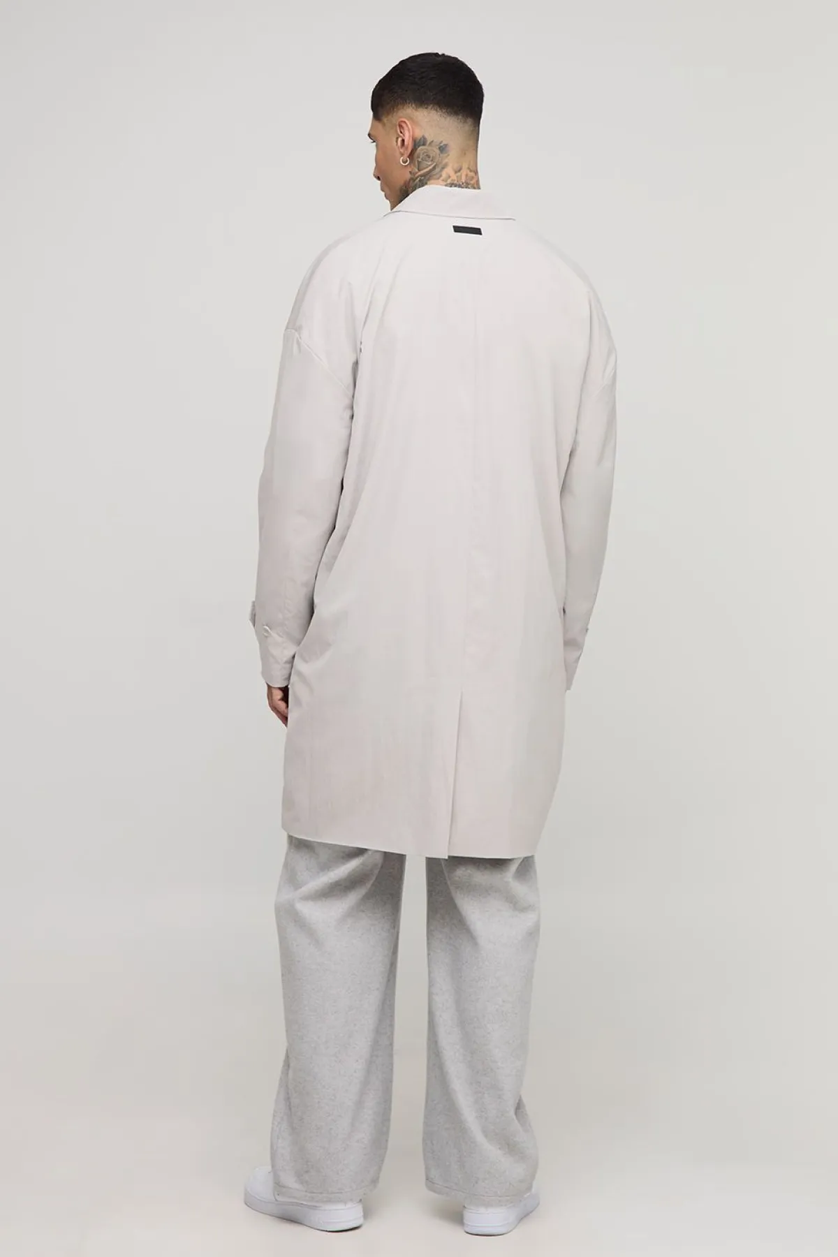 boohooMAN Mac long oversize, long et froissé<Homme Tout Afficher|Vestes & Manteaux Tall