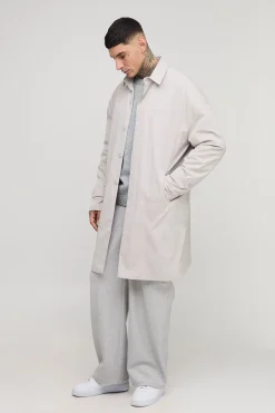 boohooMAN Mac long oversize, long et froissé<Homme Tout Afficher|Vestes & Manteaux Tall