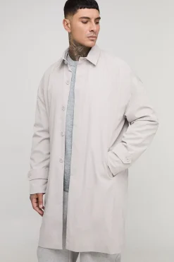 boohooMAN Mac long oversize, long et froissé<Homme Tout Afficher|Vestes & Manteaux Tall