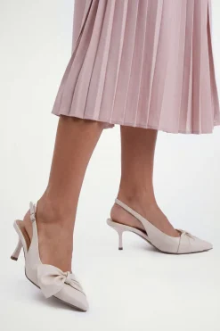 Maggie Escarpins À Bride Arrière En Synthétiquecuir Avec Nœud Détail Confort Bout Pointu Petit Talon