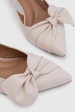 Maggie Escarpins À Bride Arrière En Synthétiquecuir Avec Nœud Détail Confort Bout Pointu Petit Talon