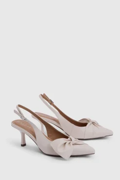 Maggie Escarpins À Bride Arrière En Synthétiquecuir Avec Nœud Détail Confort Bout Pointu Petit Talon