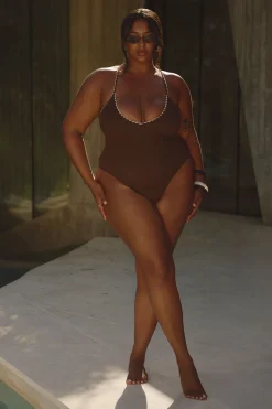 MAILLLOT DE BAIN GRANDE TAILLE À COUTURE CONTRASTÉE SCOOP